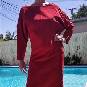 80’s Suede and Leather Rust Dress